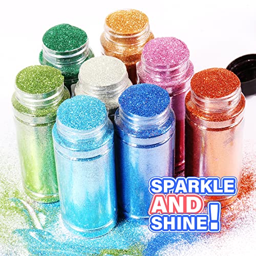 Domystar Ultra Fine Glitter Powder 3,5 onças de brilho artesanal Pet para resina epóxi, lodo, copos, maquiagem,