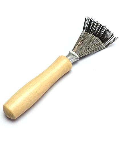Escova de cabelo blusas e limpador de pente com alça de madeira de arame de arame de metal para remoção de