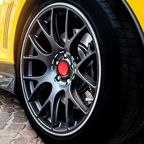 Acropix 66mm Dia 6 Clipes Wheel Tire Centre Centro tampa com decalque vermelho para carro preto - pacote de