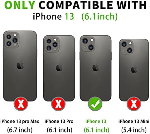 FYY Projetado para o iPhone 13 5G Case, [Suporte a MagSafe Charging] [Couro genuíno] Caixa de telefone