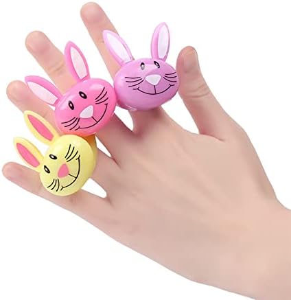 2023 Novos anéis de coelho da Páscoa para crianças Vestir anéis de joias de joias para meninas