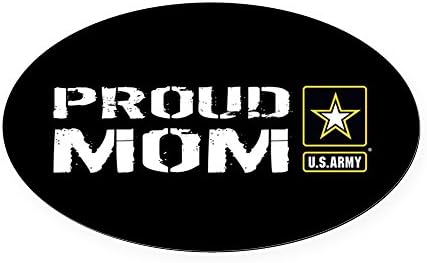 CAFEPRESS Exército dos EUA: ímã de carro oval orgulhoso da mãe, ímã de pára -choques oval do euro