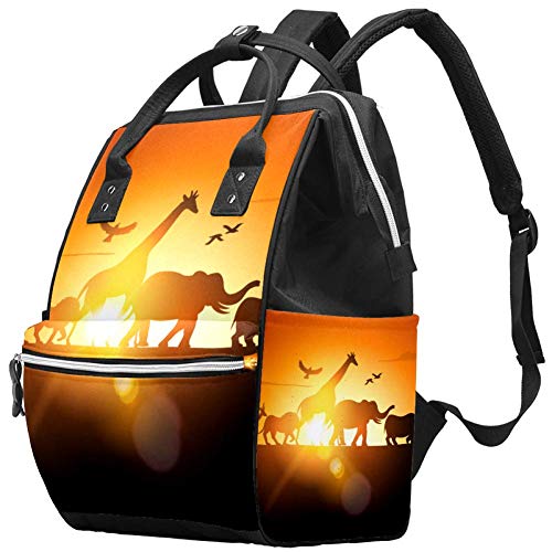 Sunset Safari Wildlife Silhouette Freia Tote Bags Modinha Modial Mochila Grande Capacidade Bolsa de