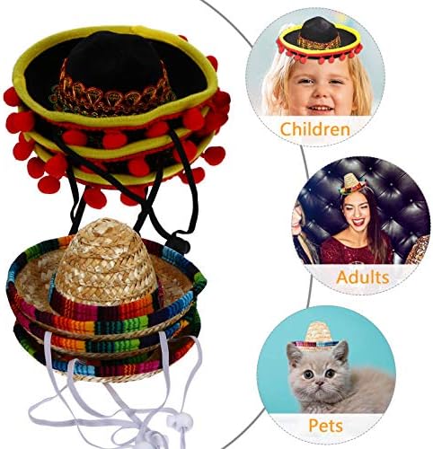 Kisangel Puppy Supplies 6pcs Mini -mexicano chapéu Fiesta sombrero chapéu étnico carnaval mexicano figurino