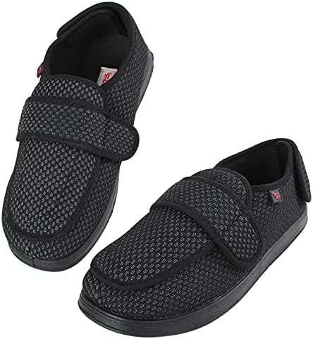 Sapatos de edema de chinelos diabéticos femininos com tira ajustável Sapatos de caminhada extra ajustáveis ​​Sapatos