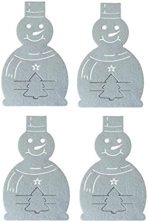 4 PCS Conjuntos de portadores de mesa de mesa de Natal com cortinas de forma de neve e sacos de garfo para decorações