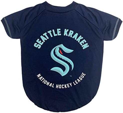 Camiseta de cachorro-NHL Seattle Kraken Pet T-shirt para cães e gatos, tamanho: x-small. - Vestido de