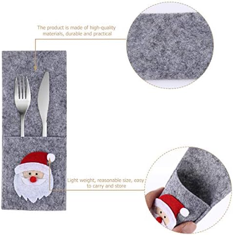Kesyoo Christmas Forks Bags 4pcs titular de mesa de Natal Feel Saturware de santa Santa talheres de tampa