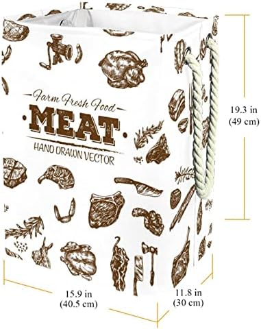 Lavanderia cesto de carne desenhada alimentos de carne colapsível cestas de lavanderia