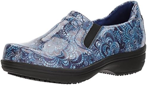 Easy Works Sapato Profissional de Cuidados de Saúde Bind Women, Mosaico Azul, 12 Wide