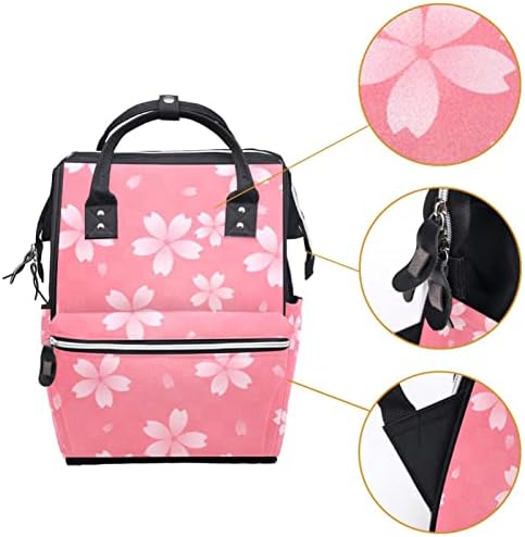 Mochila de viagem Guerotkr, bolsa de fraldas, bolsas de fraldas de mochila, flor de cerejeira floral japonês