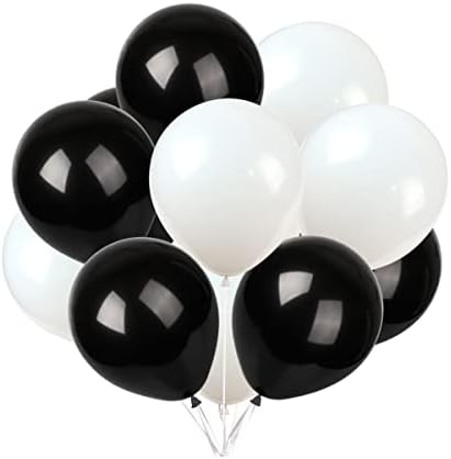 balão de látex ， 200-pacote, 10 polegadas em preto e branco
