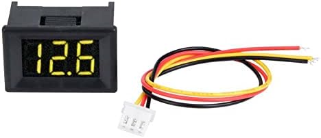 Voltímetro digital, 0,36 polegadas de três fios DC 0-100V Visor LED Medidor de tensão da bateria do carro,