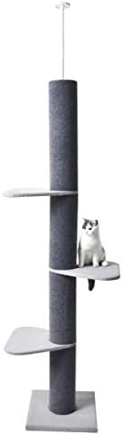 Max & Marlow Modern Cat Tree | Torre de gato de vários níveis ajustável, piso ao teto | Ótimo para