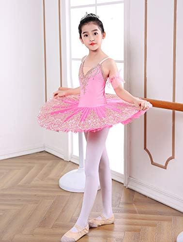 ZX Girls Camisole Skirted Leotard Ballet Dress Sparkle Lace Swan Lake Tutu Ballerina Trajes