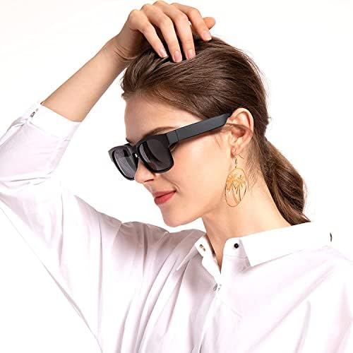 Óculos de sol Bluetooth de óculos inteligentes Audio Condução de ossos da orelha aberta, para homens e mulheres,