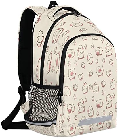 mochila de estudante de aves de vaca rosa de ovelha cfpolar com laptop mochila da escola de