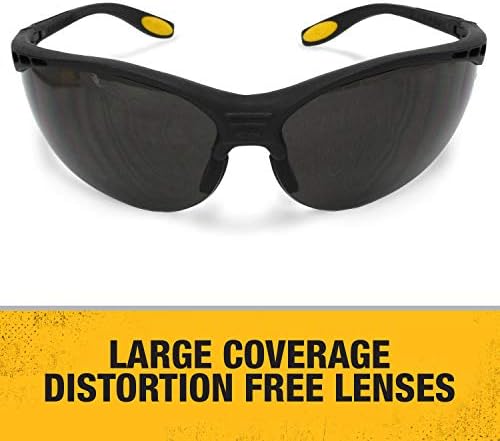 Lente de fumaça de fumaça de reforço de DeWalt DPG58-2C, óculos de segurança de proteção de alto desempenho com