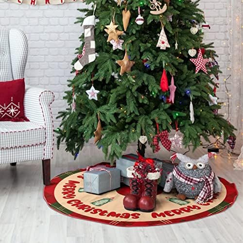 Christmas Plaid Nastle Tree Skirt Gnome 30 x30 Base de base Feliz Natal Ornamentos Mat for Holiday