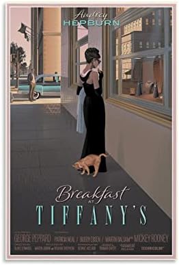 Café da manhã no filme retrô de Tiffany Poster Decorativo Painting Canvas Posters de parede e arte Impressão