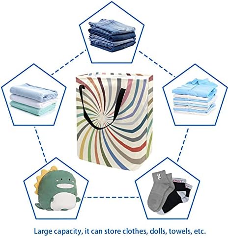Hampers de roupa de radiação colorida, cesto de roupa de lavanderia dobrável à prova d'água com alças para o berçário