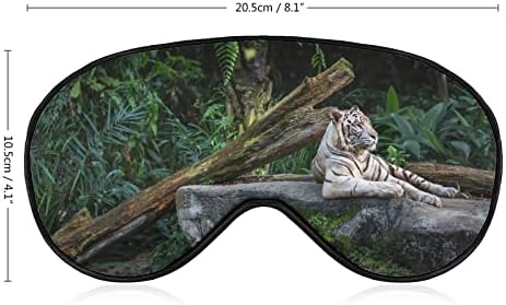 Tigre branco descanso na floresta Sleeping Eye Máscara Sombra com Corrente Ajustável para Viagem
