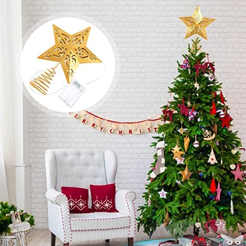 Doitool 3 peças estrela led estrela led estrela de teretop Star Treetop Holiday Tree Tree Tree Tree: Snowflake