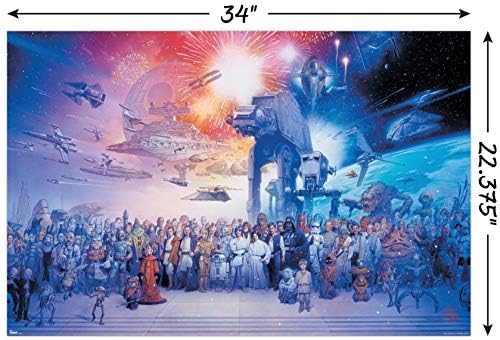 Trends International Star Wars: Saga-Galaxy Wall Poster, 22.375 X 34, Poster e Mount Bundle
