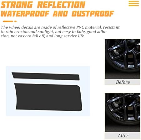 Listras de decalques da borda da roda, 6pcs adesivos refletivos para carros, decoração de listras de hash para pneu