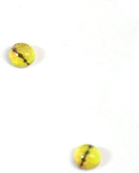 4mm minúsculo olho de vidro de cobra amarelo par de pequenos cabochons planos para escultura de brinquedos de