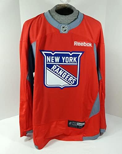 O jogo do New York Rangers usou camisa de prática vermelha reebok NHL 58 DP29933 - jogo usado NHL Jerseys