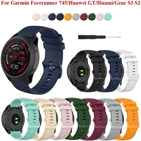 Murve 20 22mm Redunda rápida Silicone Watch Band Strap for Garmin Forerunner 745 Smart Watch Watch Strap