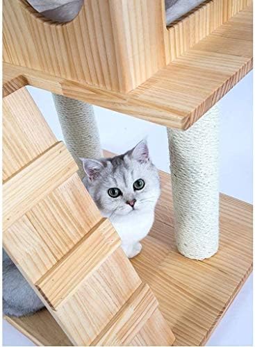Apartamento de pelúcia de árvore de gatos de vários andares, torre de gatos para gatos internos,