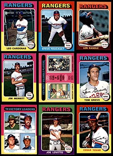 1975 O-Pee-Chee Texas Rangers perto da equipe definida Texas Rangers Ex+ Rangers