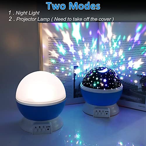 Votozi Night Light for Kids, Kids Night Light, Star Night Light, Moon e Star Projector Rotação de 360 ​​graus
