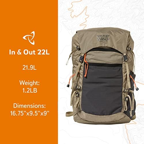 Mystery Ranch In and Out Backpack - Pacote dobrável leve, Hummus 22L