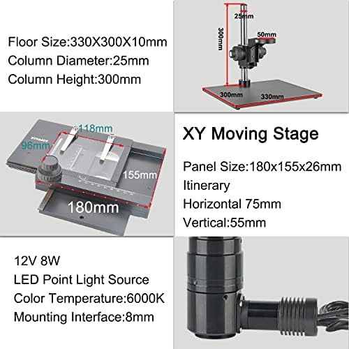 Koppace 54x-346x 4k 8,3 milhões de pixels coaxial microscópio pode tirar fotos e medidas de vídeo 0,7x-4.5x lente