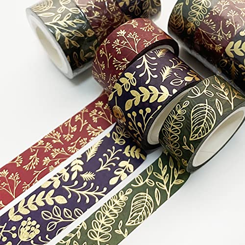 Yubbaex Gold Veias Washi Fita linda fita adesiva de folha Decorativa para artes, artesanato DIY, materiais de periódicos,