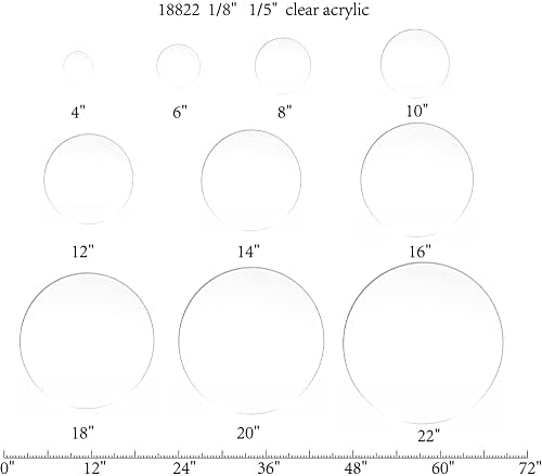 FixtUledisplays® 1pk 20 Clear acrílico acrílico Lucite Circle Round Disc, 3/16 espessura 18822-20