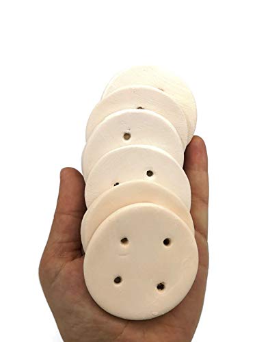 Botões de costura bisque cerâmica feitos à mão em branco prontos para pintar, grande botão plano sem pintura