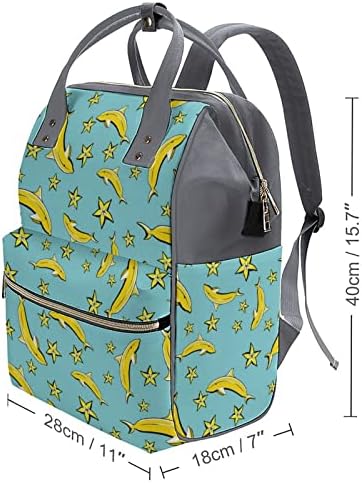 Funnystar Bananas Dolphin Bolsa de fraldas estampada Bagpack Bags Saco de ombro à prova d'água para mamãe e