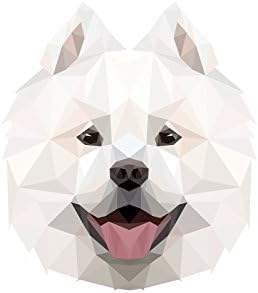 Placa de cerâmica de lápide samoieded com a imagem de um cachorro, geométrico