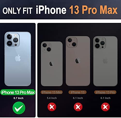 Caso Shieldon para iPhone 13 Pro Max 5G, caixa de couro genuíno Caixa de couro RFID Bloqueio de cartão