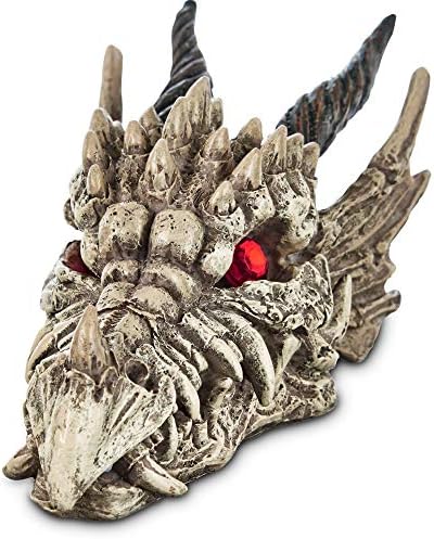 Ornamento de aquário do crânio de dragão de imagitarium, pequeno, pequeno