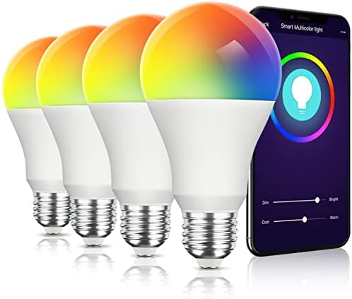 Lâmpadas inteligentes de talKeit, lâmpada Alexa com mudança de cor, lâmpadas inteligentes funcionam