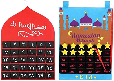 SEROSE 2021 Eid Ramadã Mubarak 30 dias Calendário de advento Holding Felt Countdown Calendário