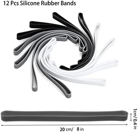 12 PCs Bandos de borracha de silicone - 8 polegadas grandes faixas de borracha elástica grossa Bandas de