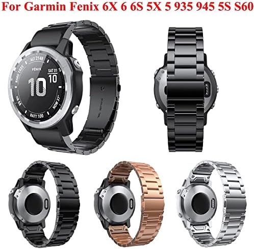 Puryn 26 22 Relógio de 20mm para Garmin Fenix ​​7x 7 7s 6x 6 6s assistir uma pulseira de aço inoxidável