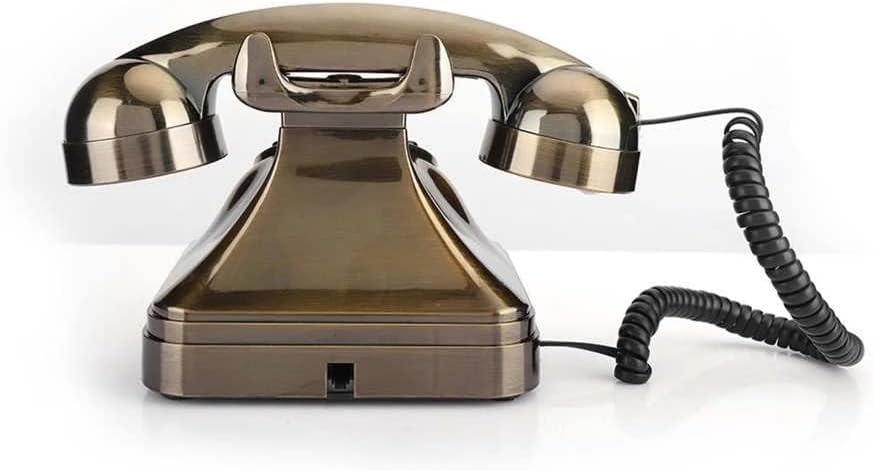 Telefone antigo Antigo da Gretd Vintage Phone fixo de bronze telefone fixo de cordas clássicas para hotel em