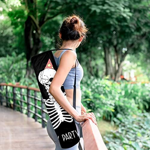 Skull Skeleton Birthday Party Yoga Mat Bags Full-Zip Yoga Bolsa de transporte para homens, Exercício